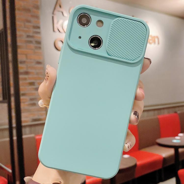 Slid Camera Shield Liquid Silicone TPU Phone Case, For iPhone 15 Pro, For iPhone 15 Plus, For iPhone 15