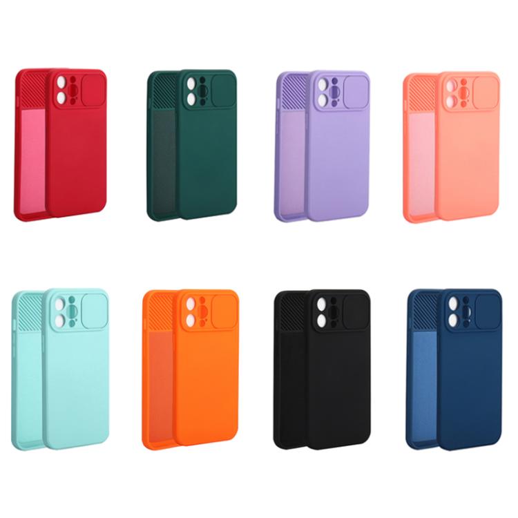 Slid Camera Shield Liquid Silicone TPU Phone Case, For iPhone 15 Pro, For iPhone 15 Plus, For iPhone 15