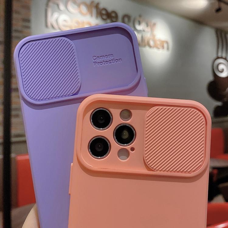 Slid Camera Shield Liquid Silicone TPU Phone Case, For iPhone 15 Pro, For iPhone 15 Plus, For iPhone 15