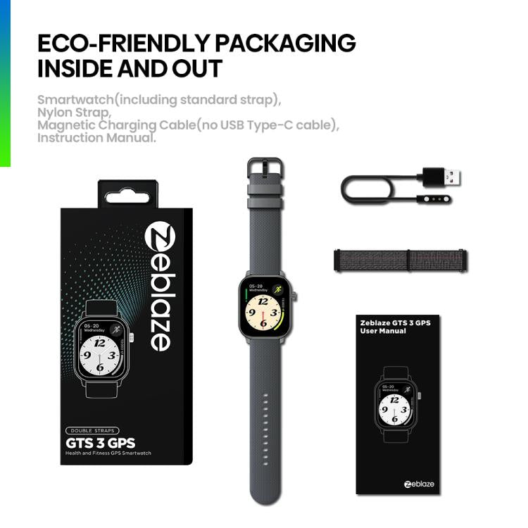 Zeblaze GTS 3 GPS 2.01 inch Screen Health & Fitness Smart Watch 3 ATM Waterproof