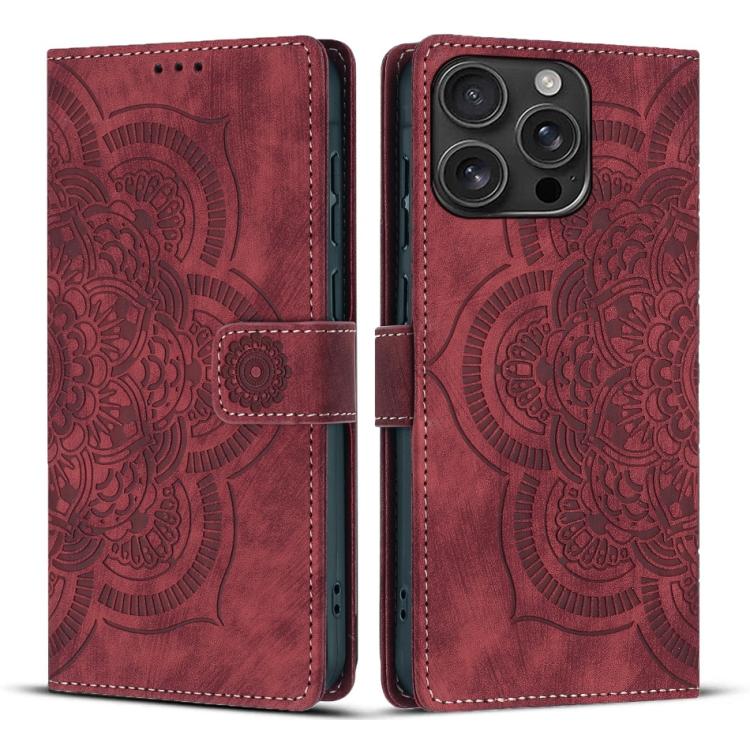 Mandala Embossed Retro Frosted Leather Phone Case