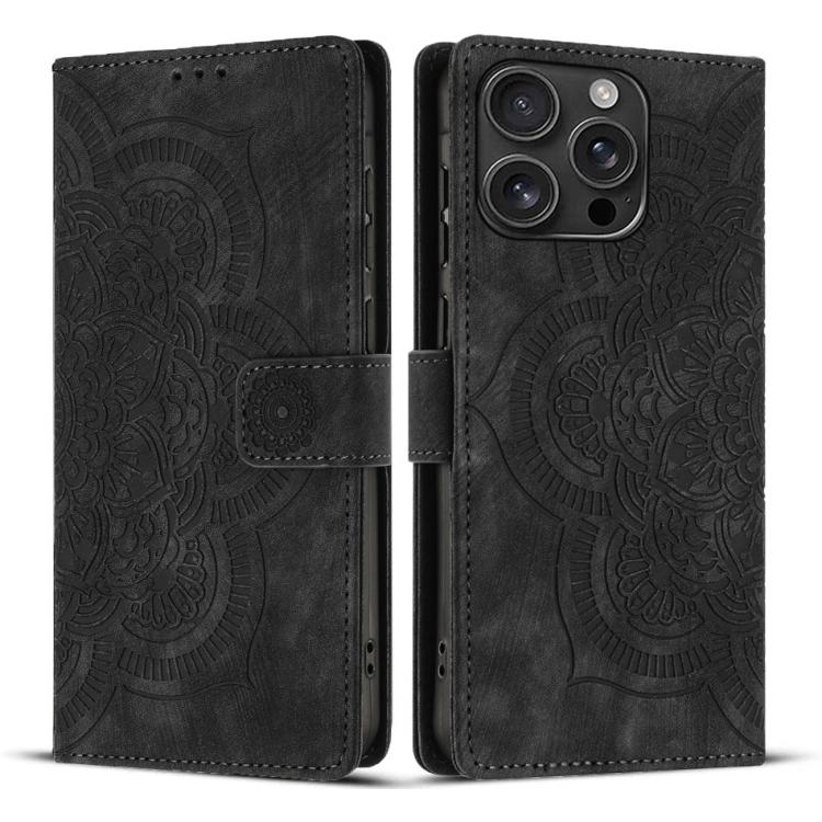 Mandala Embossed Retro Frosted Leather Phone Case