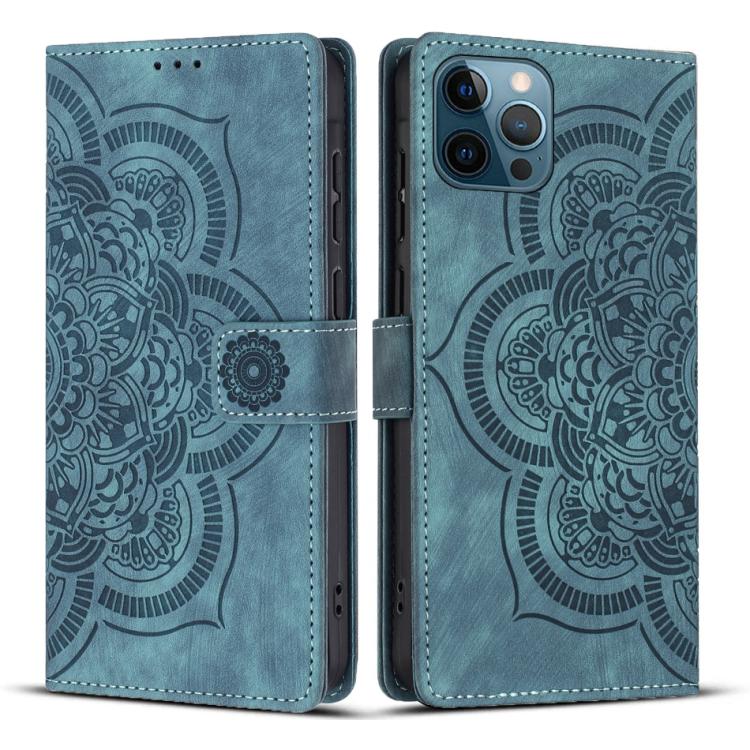 Mandala Embossed Retro Frosted Leather Phone Case