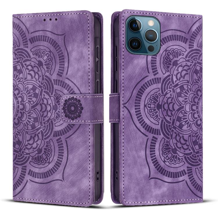 Mandala Embossed Retro Frosted Leather Phone Case