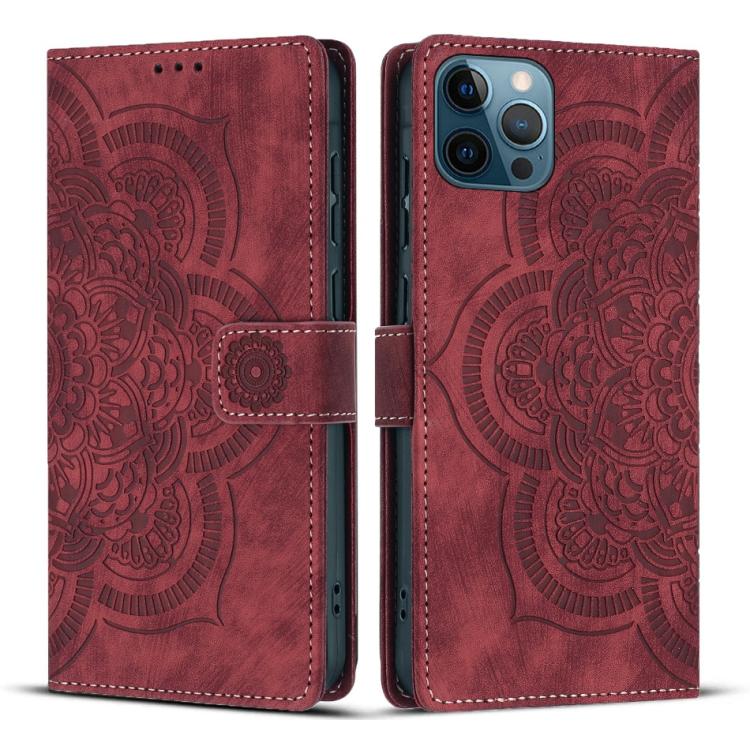 Mandala Embossed Retro Frosted Leather Phone Case