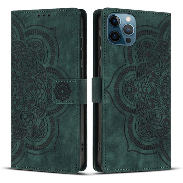 Mandala Embossed Retro Frosted Leather Phone Case