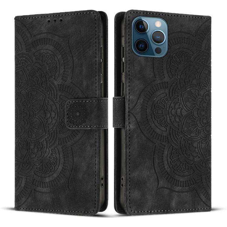 Mandala Embossed Retro Frosted Leather Phone Case