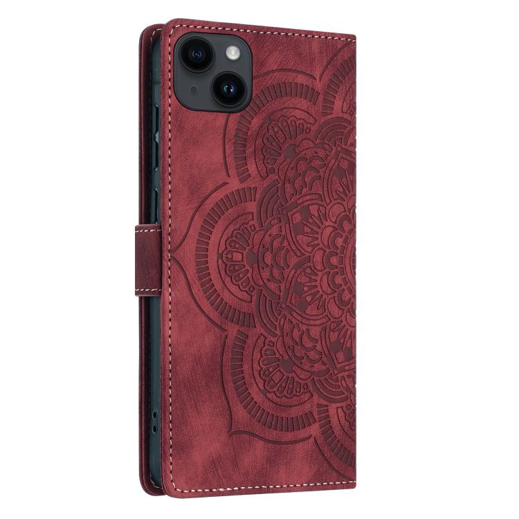 Mandala Embossed Retro Frosted Leather Phone Case