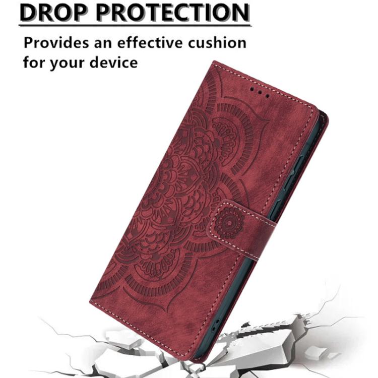 Mandala Embossed Retro Frosted Leather Phone Case