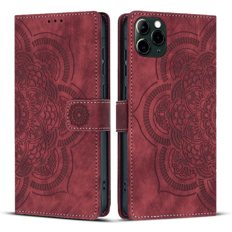 Mandala Embossed Retro Frosted Leather Phone Case