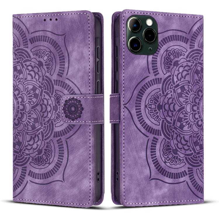 Mandala Embossed Retro Frosted Leather Phone Case