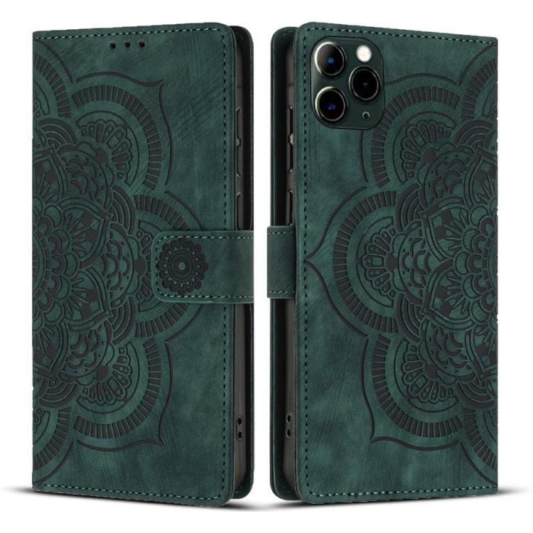 Mandala Embossed Retro Frosted Leather Phone Case
