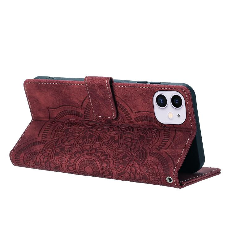 Mandala Embossed Retro Frosted Leather Phone Case