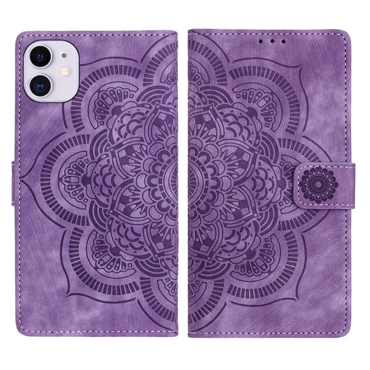 Mandala Embossed Retro Frosted Leather Phone Case