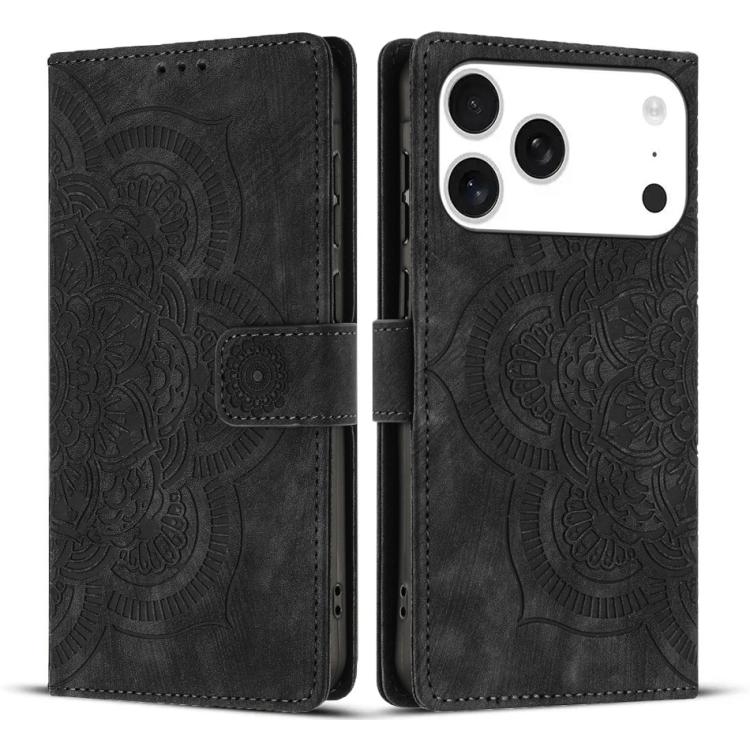 Mandala Embossed Retro Frosted Leather Phone Case