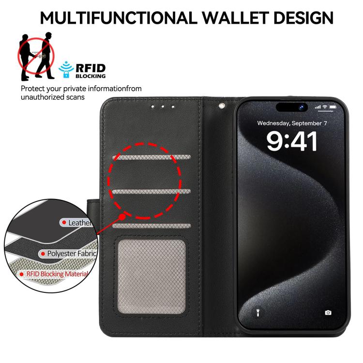 ABEEL Delicate Texture Splicing RFID Leather Phone Case, For iPhone 12 Pro