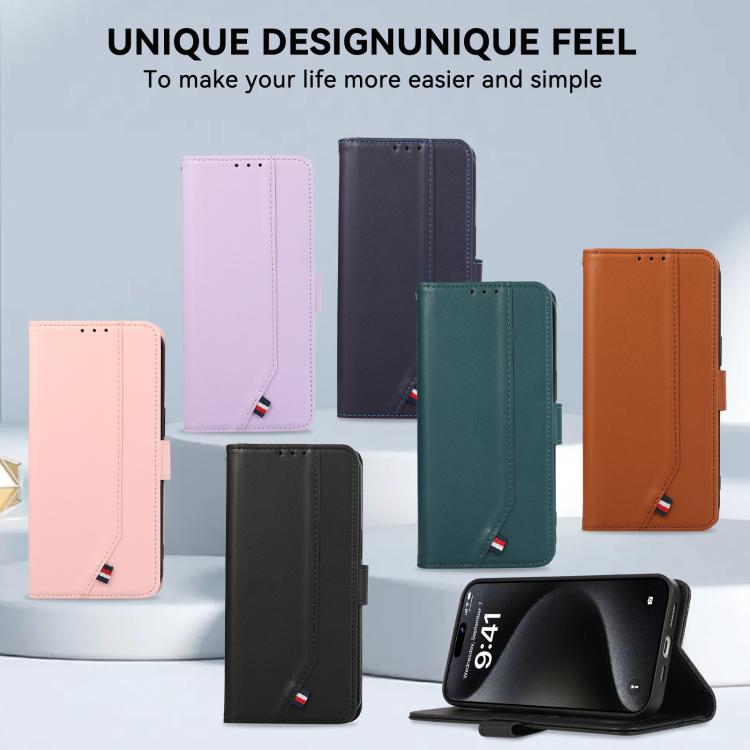 ABEEL Delicate Texture Splicing RFID Leather Phone Case, For iPhone 17 Pro Max, For iPhone 17 Pro, For iPhone 17, For iPhone 17 Air