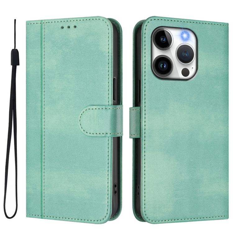 Line Splicing Buckle Retro Leather Phone Case, For iPhone 13 Pro, For iPhone 13 mini, For iPhone 12 / 12 Pro