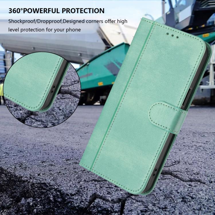 Line Splicing Buckle Retro Leather Phone Case, For iPhone 13 Pro, For iPhone 13 mini, For iPhone 12 / 12 Pro