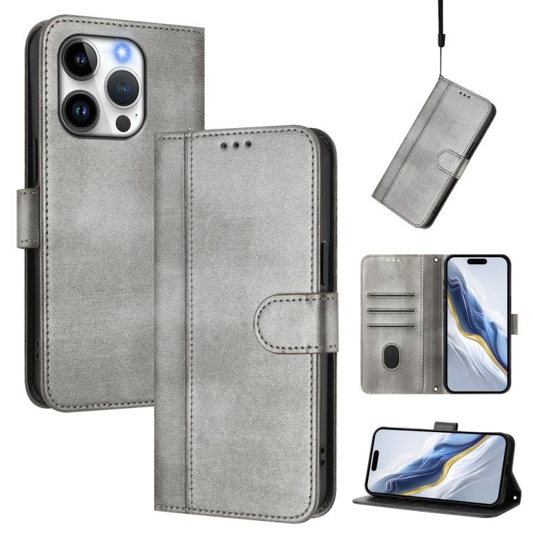 Line Splicing Buckle Retro Leather Phone Case, For iPhone 13 Pro, For iPhone 13 mini, For iPhone 12 / 12 Pro