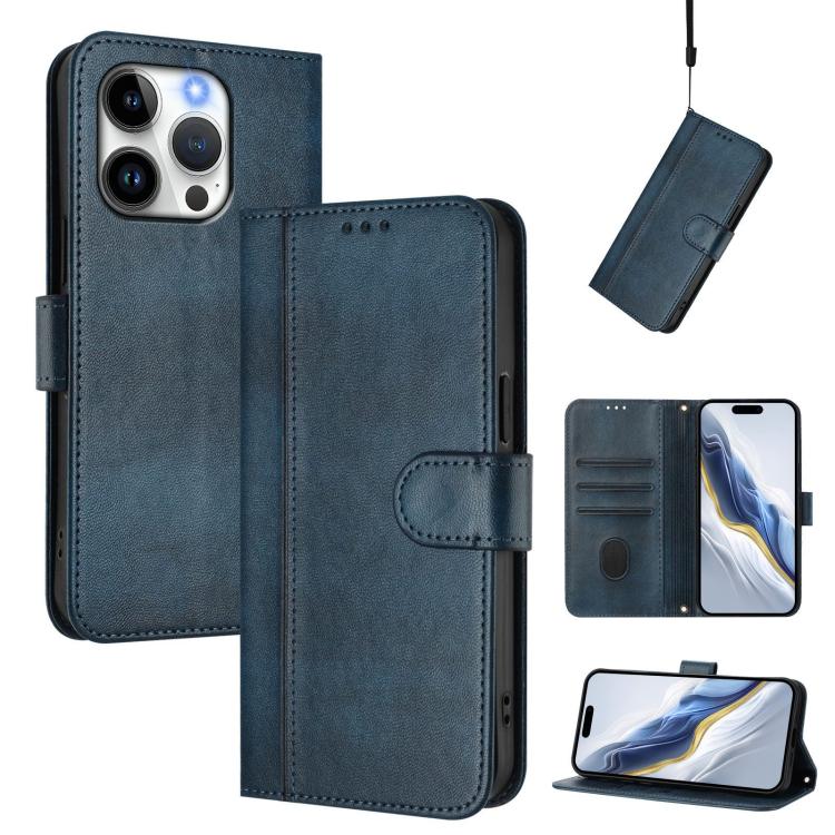 Line Splicing Buckle Retro Leather Phone Case, For iPhone 13 Pro, For iPhone 13 mini, For iPhone 12 / 12 Pro