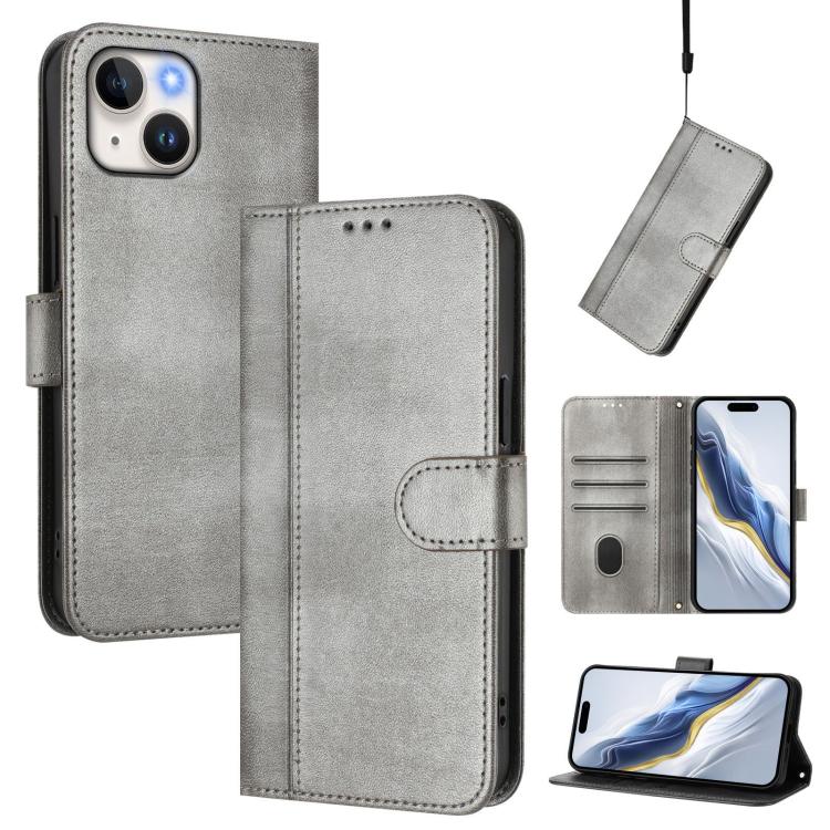 Line Splicing Buckle Retro Leather Phone Case, For iPhone 13 Pro, For iPhone 13 mini, For iPhone 12 / 12 Pro