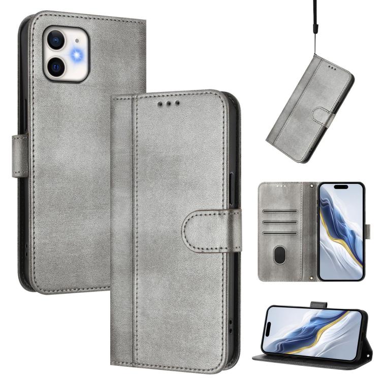 Line Splicing Buckle Retro Leather Phone Case, For iPhone 13 Pro, For iPhone 13 mini, For iPhone 12 / 12 Pro
