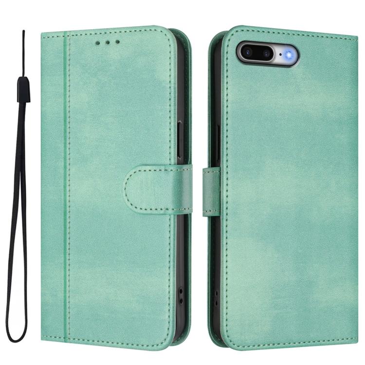 Line Splicing Buckle Retro Leather Phone Case