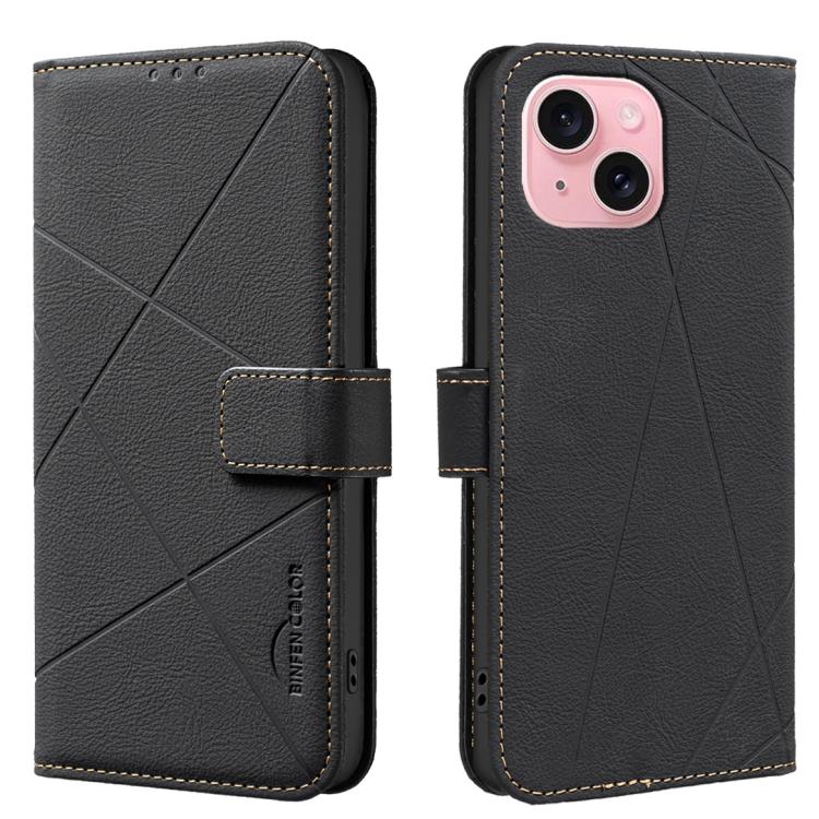 Geometric Pattern RFID Leather Phone Case