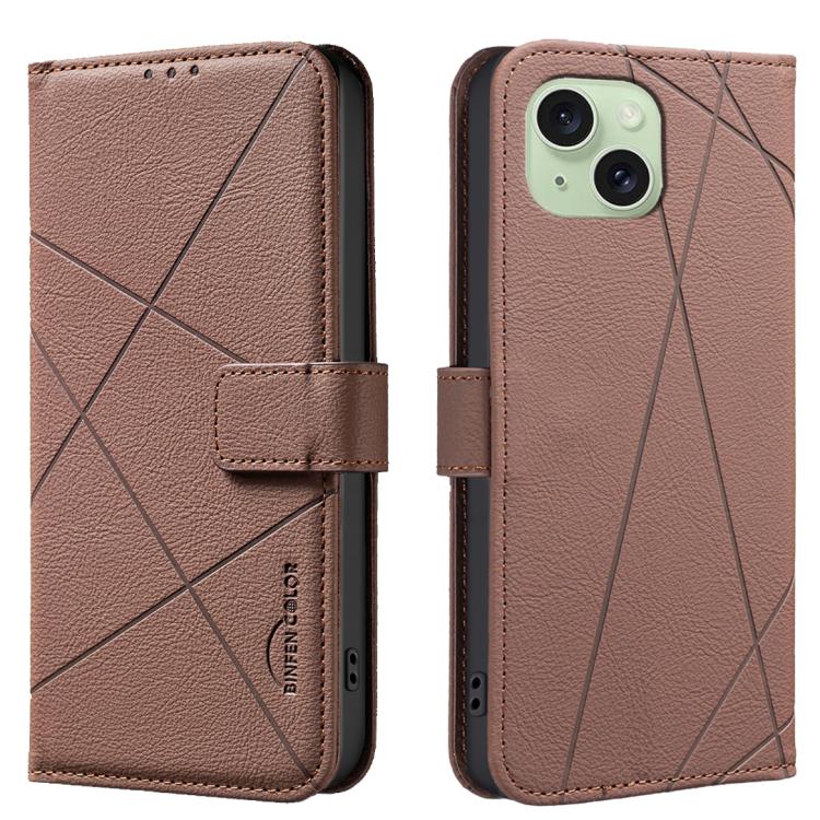 Geometric Pattern RFID Leather Phone Case