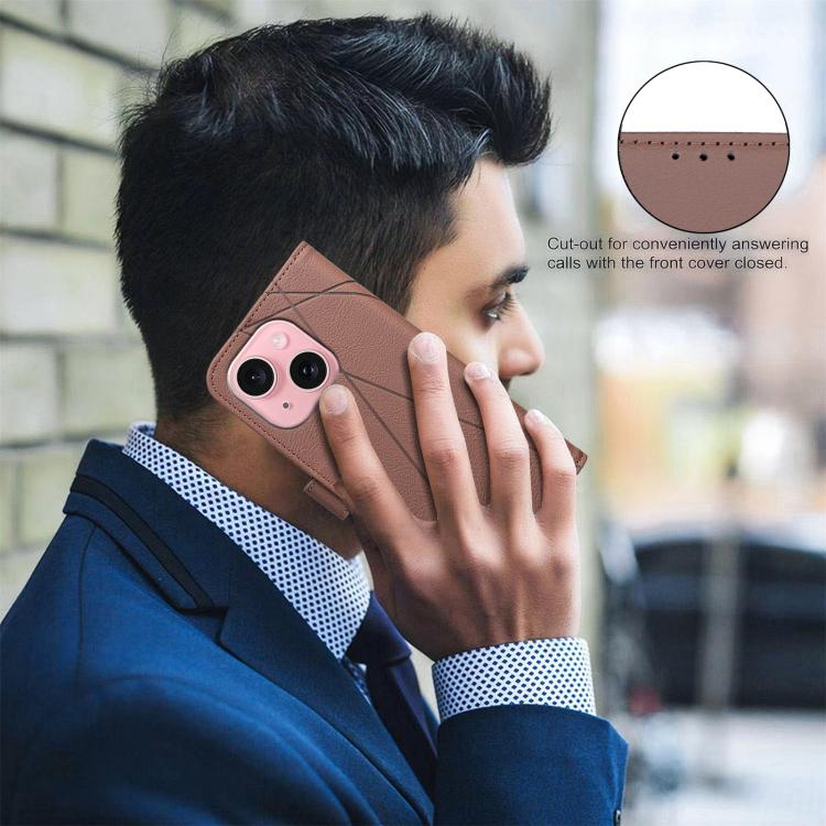 Geometric Pattern RFID Leather Phone Case