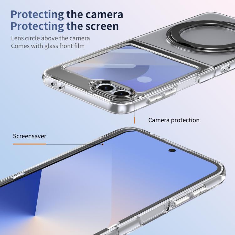 Integrated Ice-feel High-transparency 360-Degree Rotating Stand MagSafe Folding Phone Case