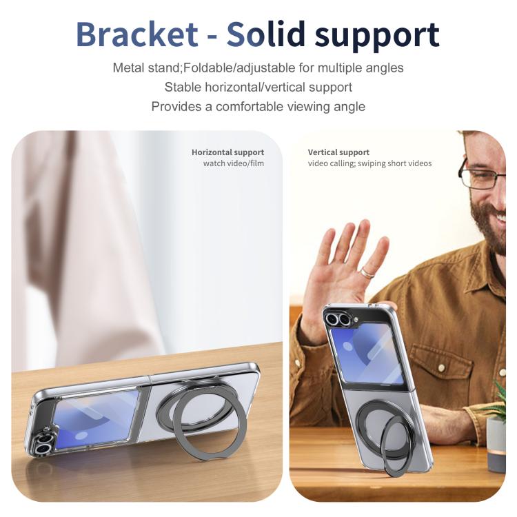 Integrated Ice-feel High-transparency 360-Degree Rotating Stand MagSafe Folding Phone Case