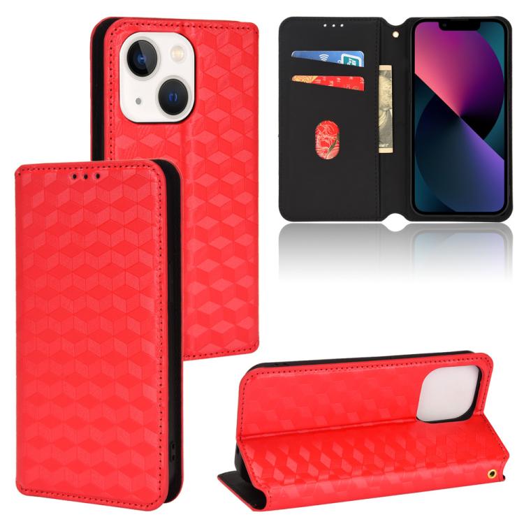 Cubic Grid Texture Flip Leather Phone Case, For iPhone 13, For iPhone 13 mini, For iPhone 12 / 12 Pro, For iPhone 12 Pro Max