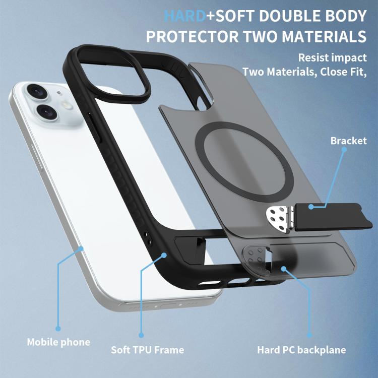 Frosted Holder PC Hybrid TPU MagSafe Phone Case, For iPhone 12, For iPhone 12 Pro Max, For iPhone 12 Pro