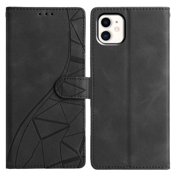 Triangles Embossed Leather Phone Case, For iPhone 11, For iPhone 11 Pro, For iPhone X / XS, For iPhone XR
