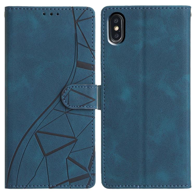 Triangles Embossed Leather Phone Case, For iPhone 11, For iPhone 11 Pro, For iPhone X / XS, For iPhone XR