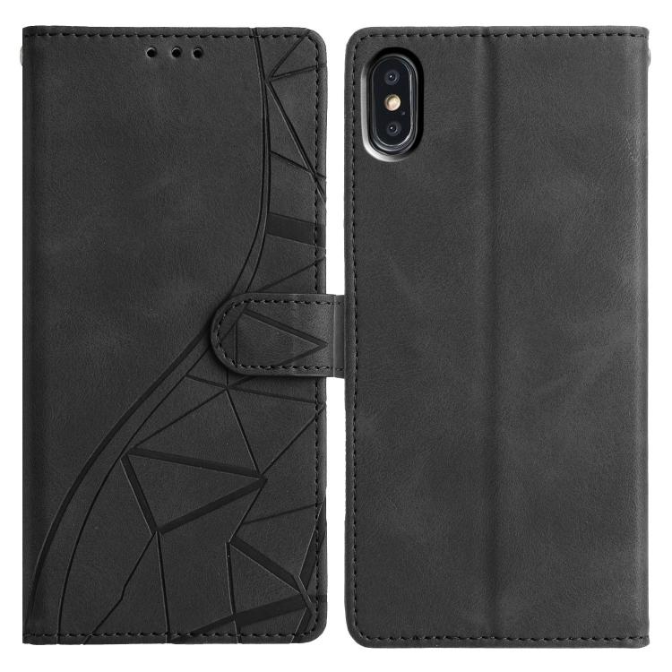 Triangles Embossed Leather Phone Case, For iPhone 11, For iPhone 11 Pro, For iPhone X / XS, For iPhone XR