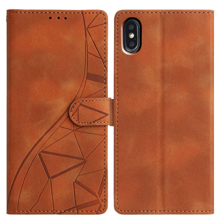 Triangles Embossed Leather Phone Case, For iPhone 11, For iPhone 11 Pro, For iPhone X / XS, For iPhone XR