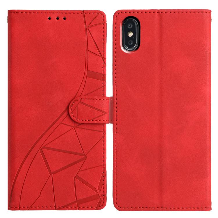 Triangles Embossed Leather Phone Case, For iPhone 11, For iPhone 11 Pro, For iPhone X / XS, For iPhone XR