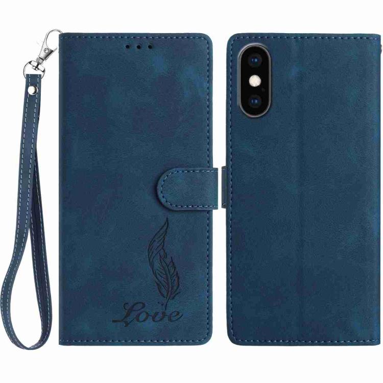 Skin Feel Embossed Feather Leather Phone Case