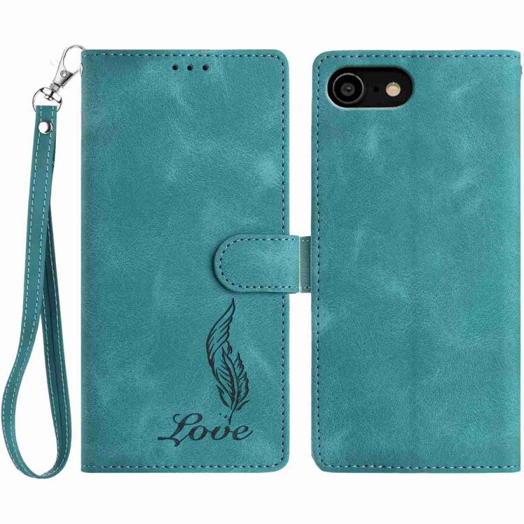 Skin Feel Embossed Feather Leather Phone Case