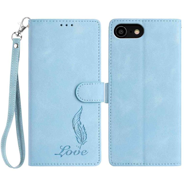 Skin Feel Embossed Feather Leather Phone Case