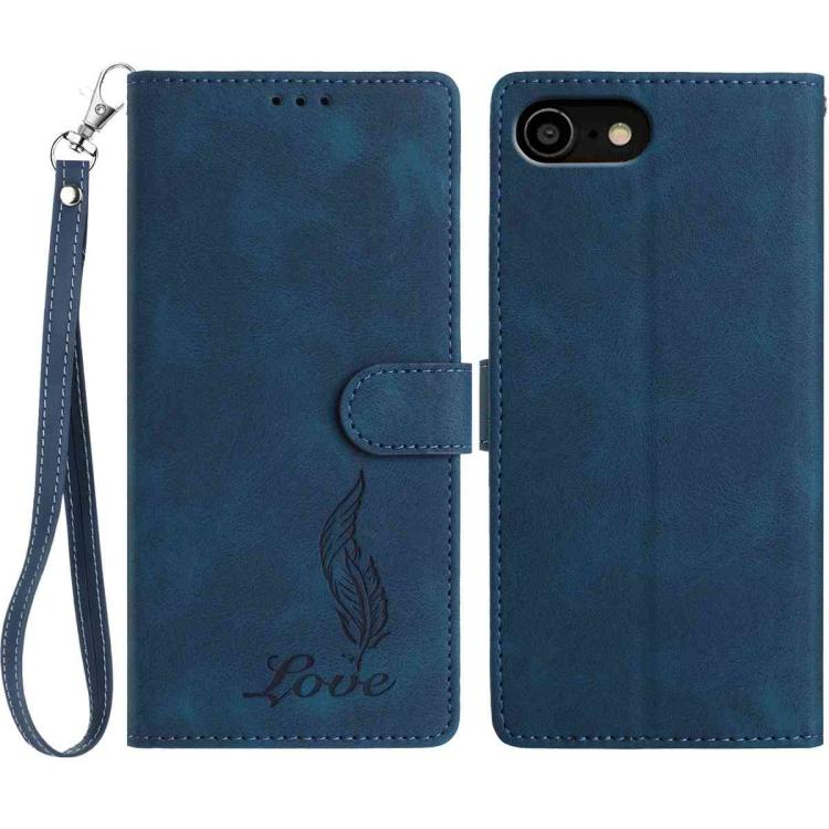 Skin Feel Embossed Feather Leather Phone Case