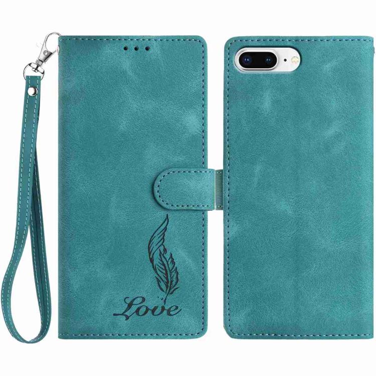 Skin Feel Embossed Feather Leather Phone Case