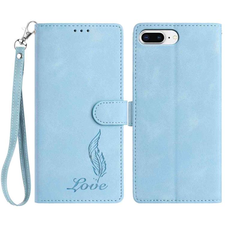 Skin Feel Embossed Feather Leather Phone Case