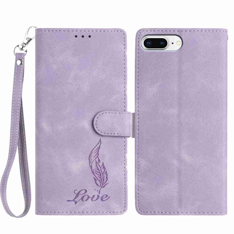 Skin Feel Embossed Feather Leather Phone Case