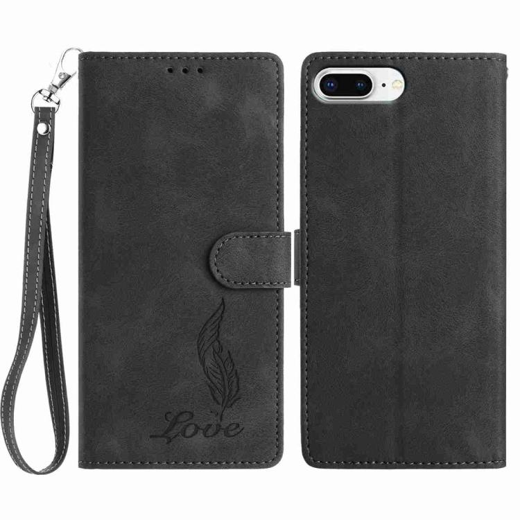 Skin Feel Embossed Feather Leather Phone Case