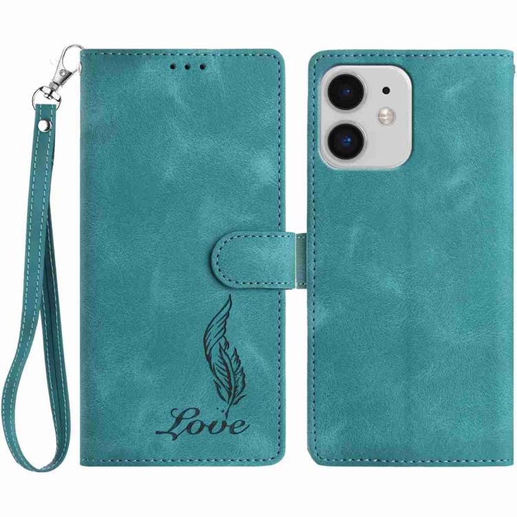 Skin Feel Embossed Feather Leather Phone Case