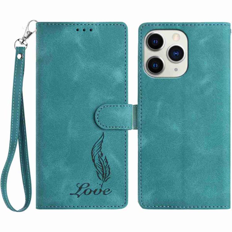 Skin Feel Embossed Feather Leather Phone Case